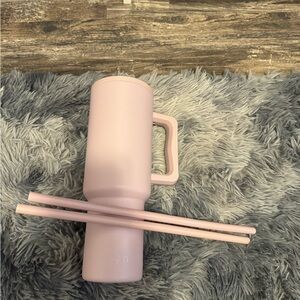 Sleek Pink Insulated Tumbler with Handle